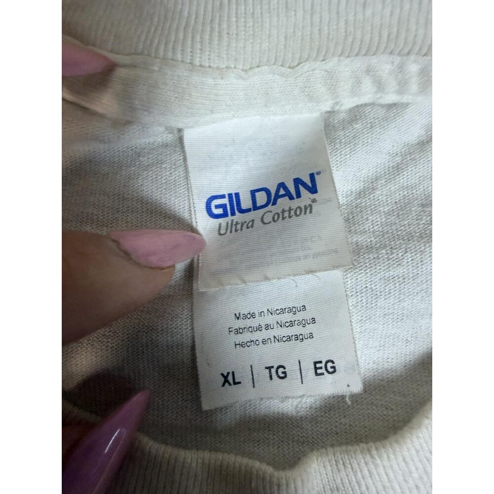 Gildan Shirt Mens XL White Disorganized Grime Car Graphic Crew Neck Cotton - Picture 3 of 12
